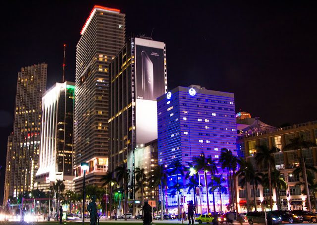 Florida city, USA, at night
